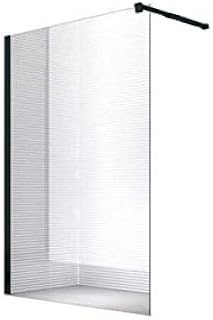 Glaszentrum Hagen - [Tipo/Nero] Parete Doccia Fissa Walk In 10mm - Box Cabina Bagno - Walk-in Vetro- ESG - Variante (120x200cm CL)