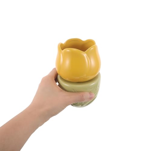 Juego esencial de tulipán KICHOUSE con portavelas de cerámica y calentador decorativo 4
