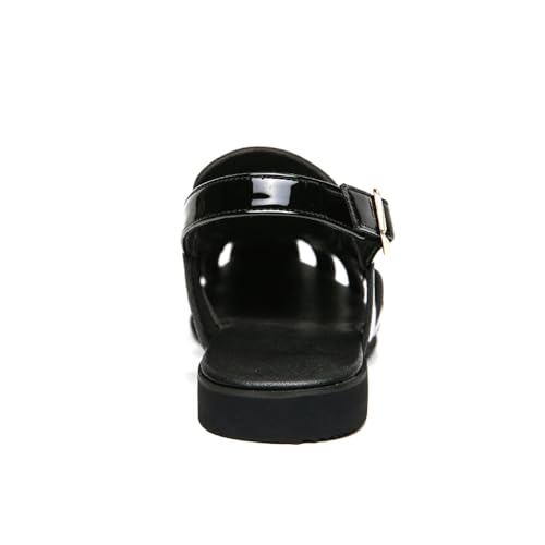 Men's Closed-Toe Leather Strap Business Sandal Cool Beach Sandals Plus Size4