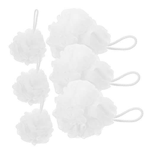 UKCOCO 6 piezas Esponjas de Baño Exfoliantes con Diseño de Lanyard para Ducha y Viaje Esponjas Naturales para Cuerpo Accesorio de Baño Portátil y Rápido Secado para Limpieza y