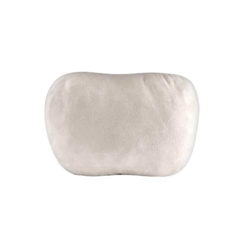 KIXZSAZ 豪華な車のヘッドレスト無地洗える S 形状ソフト通気性取り外し可能な自動車用クッション枕アクセサリー, ベージュ