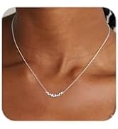 Bouzilli CZ Diamond Pendant Gold Necklace for Women Dainty 14k Gold Plated Choker Necklaces Simpl...