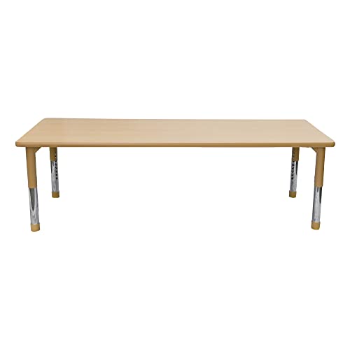 Image of Children's Factory 30 inchx72 inch As We Grow School Table, Maple-Tan, AB6604NT, Adjustable Height 16 inch-22 inch H, Kids Daycare, Preschool or Classroom Activity or Study Table