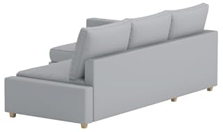 Durevole fodera di ricambio per divano Friheten, compatibile con la fodera componibile angolare per divano letto IKEA Friheten. Solo copridivano! (Poliestere Grigio chiaro destra più lungo)