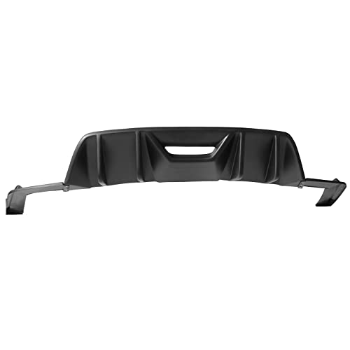 Rear Diffuser Compatible With 15-17 Ford Mustang HN Style 4 Fins Bumper Lip PP Black by IKON MOTORSPORTS