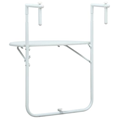 Table de balcon pliable plastique aspect rotin anti UV meuble extérieur petit espace