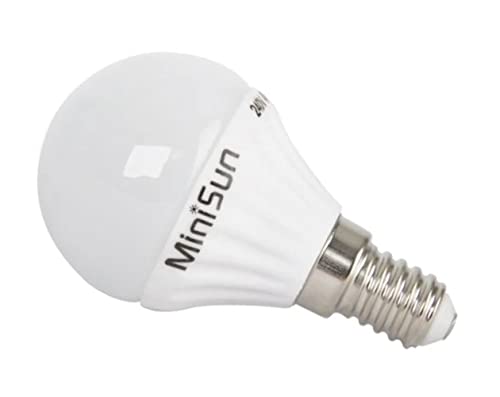 MiniSun | 4W LED SES E14 Golfball Energy Saving Long Life Light Bulb | LED Bulbs, Home Décor & Improvement Essential | 6500K Cool White