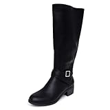Nautica Women's Knee High Boots, Stylish Tall Shaft Wide Riding Fashion Dress Side Zipper Booties for Fall & Winter – Comfortable and Easy to Wear-Ginita-Black-6