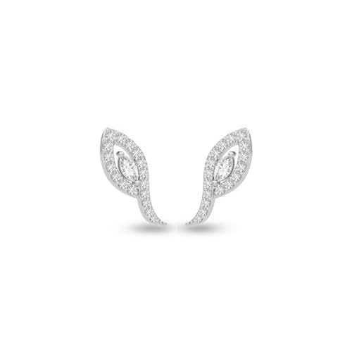 Image of CLARA 925 Sterling Silver Stud Earrings | Platinum Plated | Daily Wear |Gift for Women and Girls