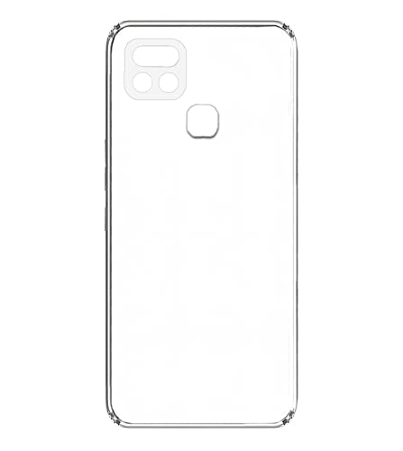 Image of Soft Flexible Silicone Back Cover Compatible with Infinix Smart 5 Pro, Transparent Case + Screen Guard
