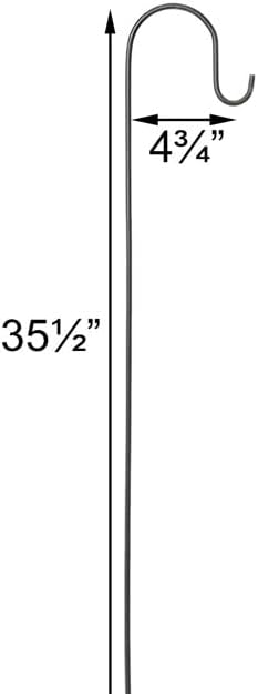 Panacea Single Shepherd Hooks, Black, 3'H, Pack of 2
