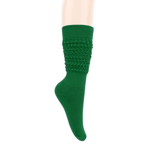 Image of Violet Mist women slouch socks thick colored knee high scrunch socks long stacked sock boot 80s 90s Novetly