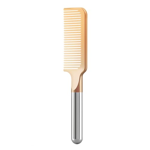 Jurrissa Peine desenredante para el cabello, peine de dientes anchos para rizos, grueso, liso, corto, desenredante para cabello húmedo y seco, peine para mujeres y hombres (dorado)