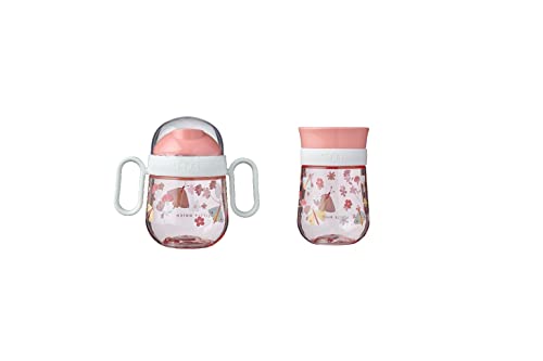 Mepal | Mio Set – 360° | Baby Trinklernbecher ab 6 Monate | auslaufsicher | Spülmaschinengeeignet & BPA frei | Flowers & Butterflies