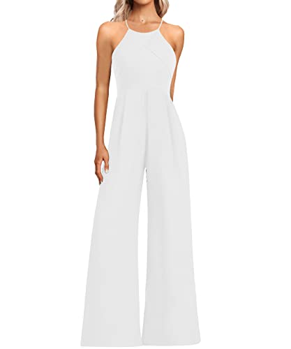 Damen Hosenanzug Chiffon Neckholder Brautjungfer Hosen Set Ärmellose...