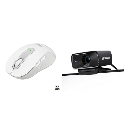 Logitech Signature M650 souris sans fil et Elgato Facecam MK.2 webcam pour visioconférence PC Mac