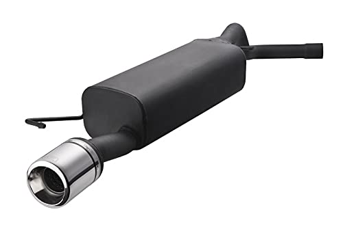 Silencieux d'échappement sport en acier noir - acier inoxydable embout rond unique 100mm compatible avec Audi TT 8N Cabrio 1.8T 150PS 163PS 180PS 190PS 1998...