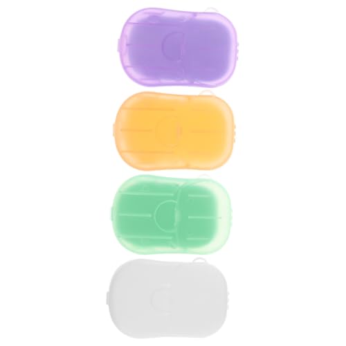UPKOCH 4 Cajas Jabón Portátil Hojas para Viaje y Práctico con Caja Cajas con Aromas Leche Artemisa Limón para Limpieza de Manos Color Color