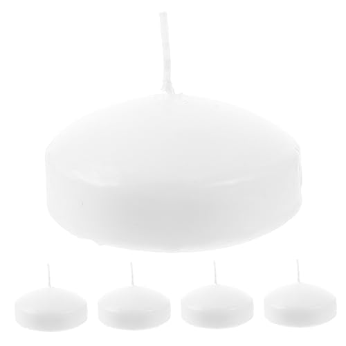 STOBAZA 5pcs Floating Candles Unscented Round Paraffin Candles for Romantic Gatherings Pool Parties and Home Decor for Weddings and Special Occasions