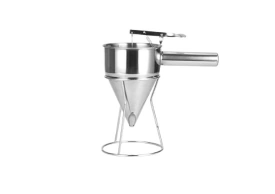 Stainless Steel Batter Dispenser with Stand - Funnel Design for Pancakes, Cakes, Waffles, Muffins & Crepes, Essential Kitchen Tool for Mixing & Pouring Batter