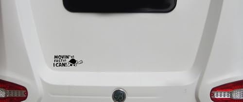 Novelty Movin As Fast As I Can Funny Car Stickers - Waterproof Decals - Long Lasting - Vans, Campervan, New Driver, Bumper (Black)