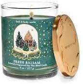 Bath & Body Works, White Barn 1-Wick Candle w/Essential Oils - 7 oz - 2021 Christmas & Winter Scents! (Fresh Balsam)