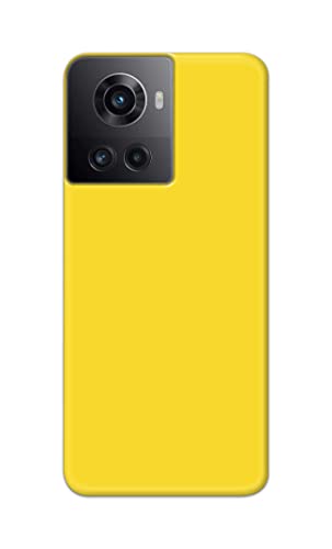 Image of Printed Hard Back Cover Case for OnePlus 10R 5G 80W | 150W Back Cover (Plain Yellow) -1803