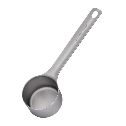 iBasingo Cucchiaio dosatore in titanio per caffè (35 ml) Premium per caffè macinato e fagioli, ideale per tè, zucchero, gelato e dessert, utensili da cucina e accessori barista Ti1128T (sabbiato)