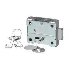 Godrej Almirah Wardrobe Lock with Key, Multipurpose Lock for Wooden Drawer, Wardrobe, Cabinate for Home & Office (Silver, Polished Finish)