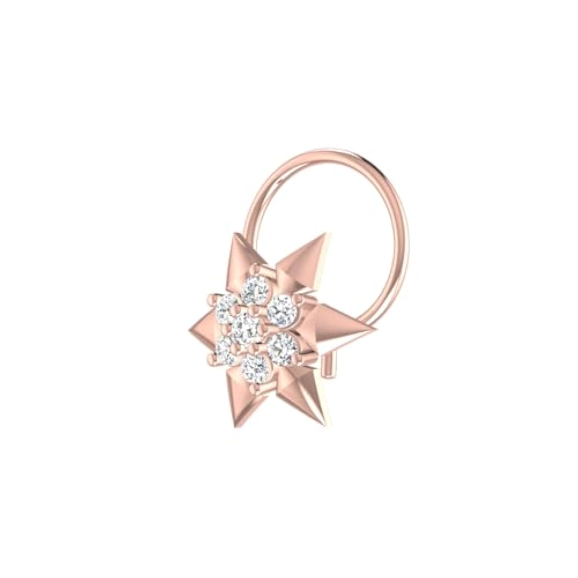 Women's 9K BIS Hallmarked Rose Gold Stud Nosering