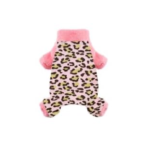Turtleneck Dog Pajamas for Small Dogs, Fleece Dog Sweater, Winter Cute Tiny Dog Clothes Outfit Puppy Clothes Pet Jumpsuits Chihuahua Yorkie Cat Clothing（Pink,X-Small