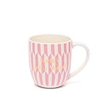DRAEGER PARIS 1886 - Taza Cerámica 320ml Mensaje Gold Beautiful mamá - Diseño Chic Azul/Rosa con Acabado Geométrico - No apta para Microondas, Apta para Lavavajillas - Presentación en Caja Elegante