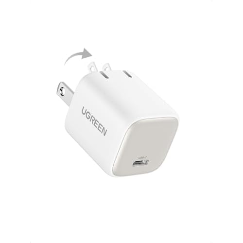 UGREEN 30W USB C Charger, Nexode Foldable GaN PPS Compact Fast Wall Charger Block, USB-C Power Adapter for iPhone 17/16/15/14, Galaxy S25/S24/S23, Pixel 9/8/7, MacBook Air, iPad(White)