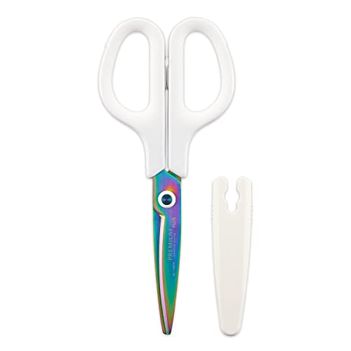 PLUS はさみフィットカットカーブ プレミアムチタン 限定カラー ピュアホワイト SC-175STN 35-687
