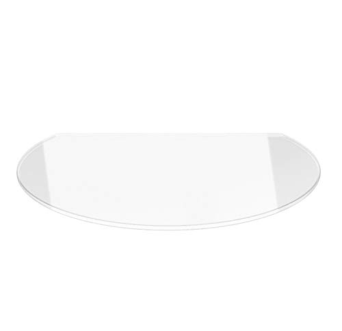 Preisvergleich Produktbild Kreisabschnitt 110x95cm - Funkenschutzplatte Kaminbodenplatte Glasplatte Kaminfoenunterlage (Kreisabschnitt 110x95cm mit Silikon-Dichtung)