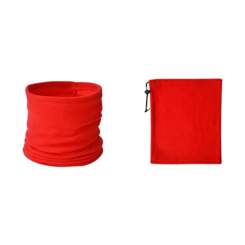 Windproof Neck Gaiter Snood for Men Women Cold Weather Face Scarf Headwear for Skiing Running Cycling (Red) Cover