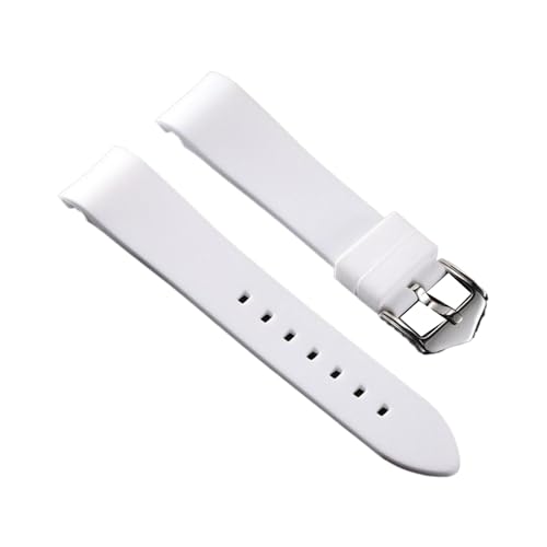 Cijinon Correa de reloj de caucho reemplazable e impermeable para hombre, de 18mm a 24mm, Blanco, 19mm