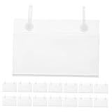 TOPPERFUN 20個 入りクリアプラスチックラベルホルダー ダブルフック付 耐久製 バスケット ワイヤーシェルフ用 キッチンクリップラベル 食品マ