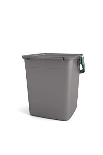 Kis Smart Bio Komposteimer 9L mit Deckel und Henkel, grau/grün, 25.5 x 23 x 25 cm – Bild 3