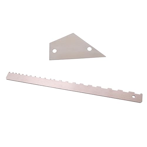 Abaodam 2個ギター ネック定規 フレットレベリングツール 調整用ノッチ付きストレートルーラー シルバー フレットロッカー付き プロフェッショナルなお手入れ用ギター楽器メンテナンス用具