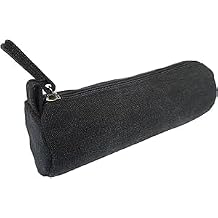 Vintage Leather Pencil Case Pouch, Pen Pouch for Work & University, for Men,Women/Leather Pencil Cases for Adults Perfect for Office/Tool Pouch Zipper Bag, Small Tool Bag Canvas Black