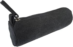 Image of Vintage Leather Pencil Case Pouch, Pen Pouch for Work & University, for Men,Women /Leather Pencil Cases for Adults Perfect for Office /Tool Pouch Zipper Bag, Small Tool Bag (Canvas Black)
