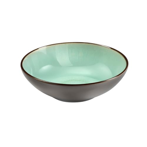 Médard de Noblat - Assiette salade et pâtes - D18 cm - Feeling - Grès - Lot de 6 - Vert Jade