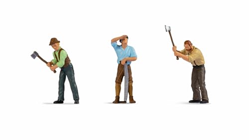 NOCH Bûcheron, Figurines réalistes colorées à la Main pour Une Largeur de Voie 0 pour Un aménagement paysager réaliste