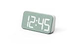 mooas Cosy Fabric LED Desk Clock, Digital Alarm Clock with USB Charging Port, 12/24H Mode, Temperature Display, Alarm & Snooze, Cozy Atmosphere, Non-Slip Silicone pad for Stability (Deep Green)