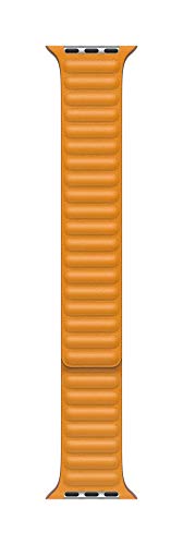 Image of Apple Watch Band - Leather Link (44mm) - California Poppy - Medium /Large