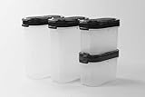 Für den Trockenvorrat Tupperware Gewürz-Riese 270 ml (2) schwarz + Zwerge 120 ml (2) schwarz Gewürz Behälter 37589