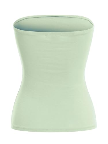 Image of MixMatchy Women's Stretchy Strapless Tube Top Y2K Bandeau Top