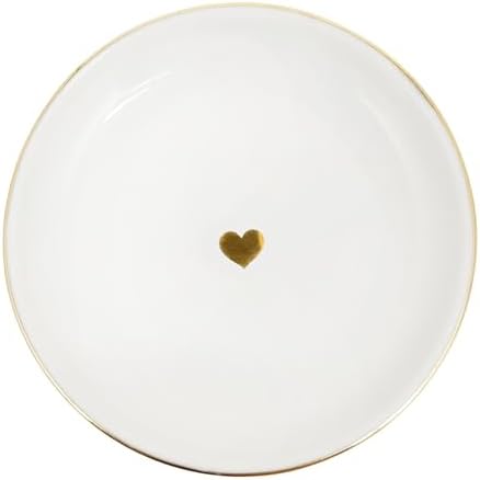Sweet Water Decor Gold Heart Jewelry Dish Tray - Elegant Ceramic ...