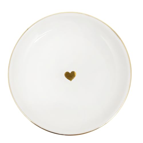 Sweet Water Decor Gold Heart Jewelry Dish Tray - Elegant Jewelry Trays with Clean & Classic Design for Home Decor - Trinket Dish for Rings, Earrings, Jewelry Storage & Room Decor